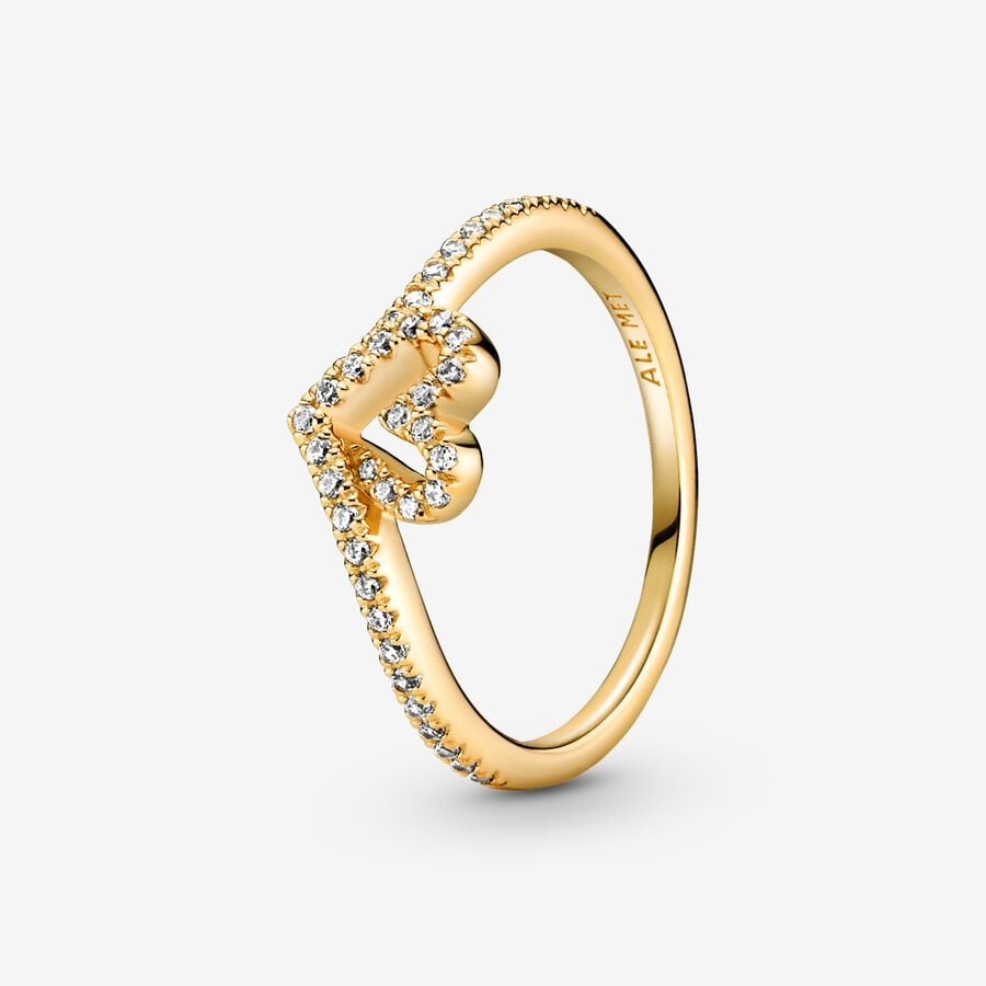 Pandora Timeless Wish Sparkling Heart Ring Gold