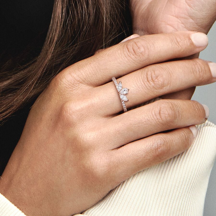 Sparkling Herbarium Cluster Ring Rose Gold