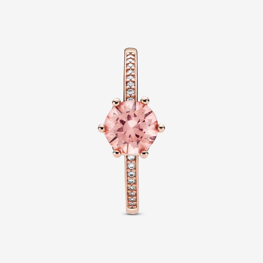 Pandora Pink Sparkling Crown Solitaire Ring Rose Gold