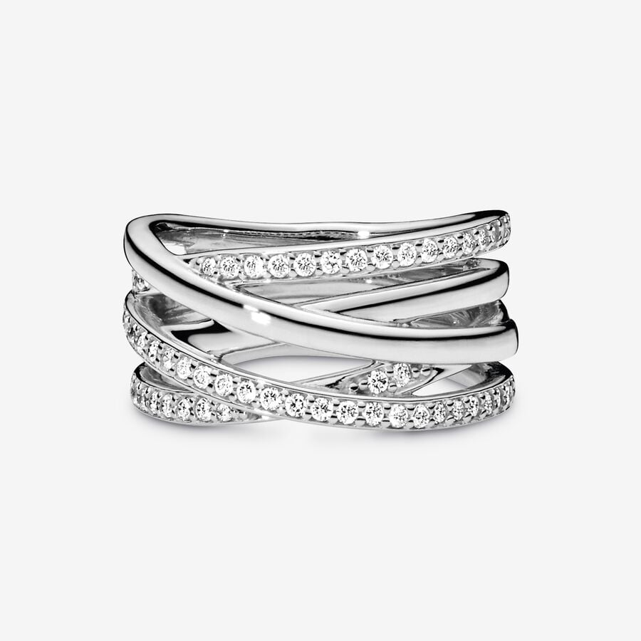 Pandora Sparkling & Polished Lines Ring Sterling silver