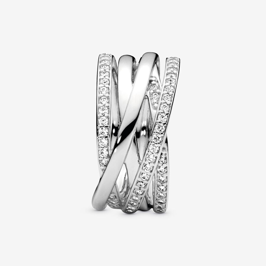 Pandora Sparkling & Polished Lines Ring Sterling silver