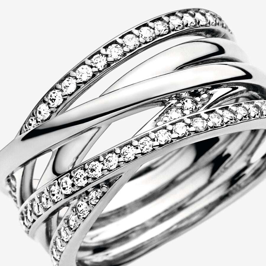 Pandora Sparkling & Polished Lines Ring Sterling silver