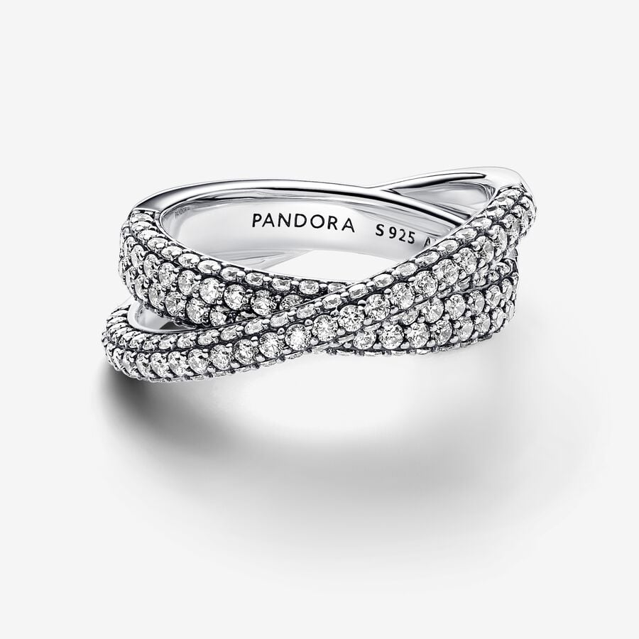 Pandora Timeless Pavé Crossover Dual Band Ring Sterling Silver