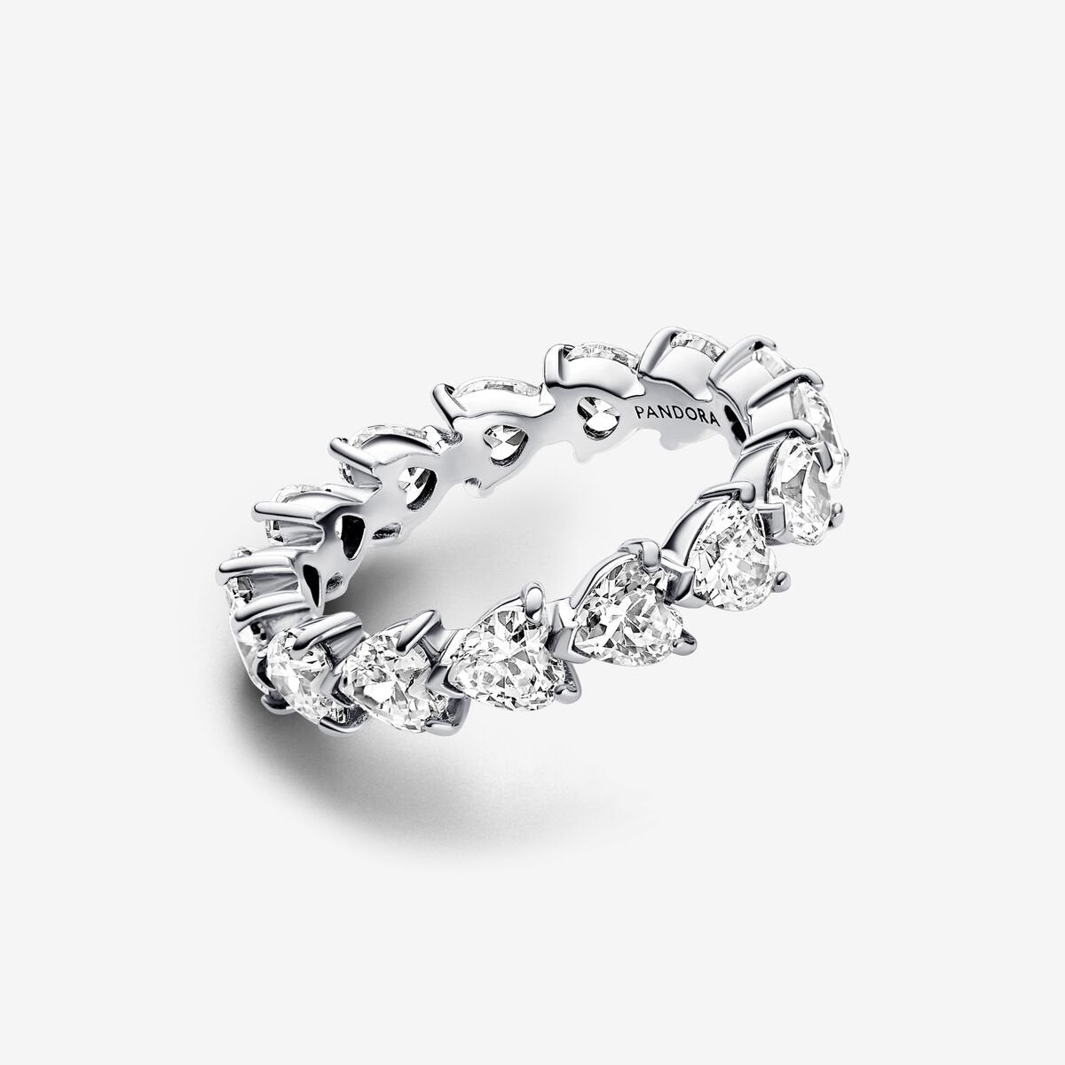 Pandora Band of Clear Hearts Ring