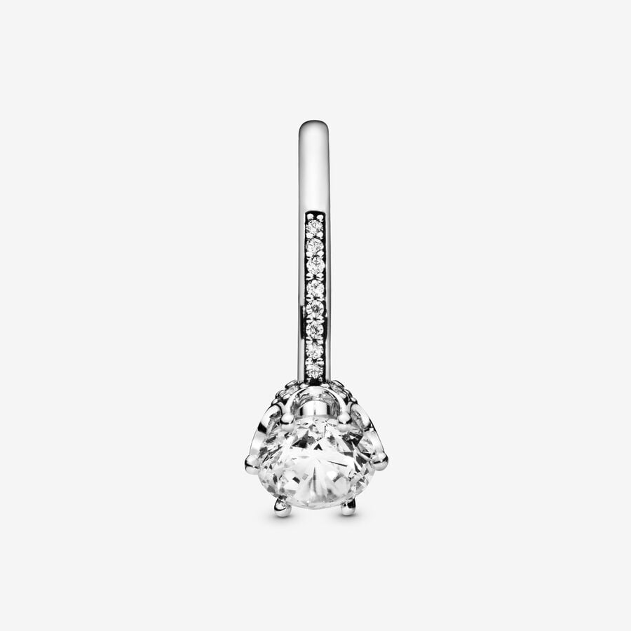 Pandora Clear Sparkling Crown Solitaire Ring Sterling Silver