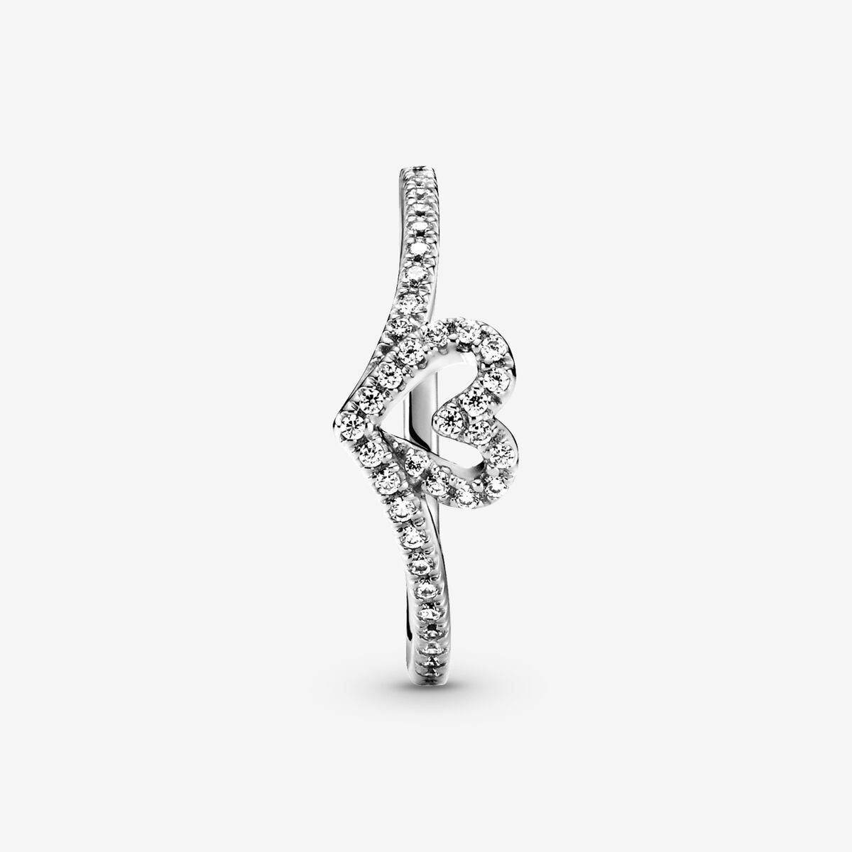 Pandora Sparkling Wishbone Heart Ring Sterling Silver