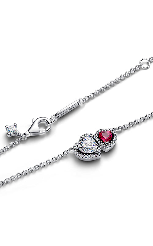 Pandora Halo Hearts Pendant Necklace