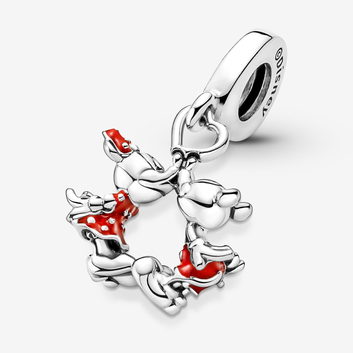 Pandora Disney Mickey Mouse & Minnie Mouse Kissing Dangle Charm