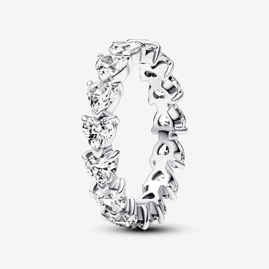 Pandora Band of Clear Hearts Ring