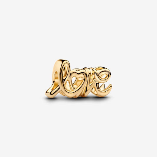 Pandora Handwritten Love Charm Gold With Giftbox