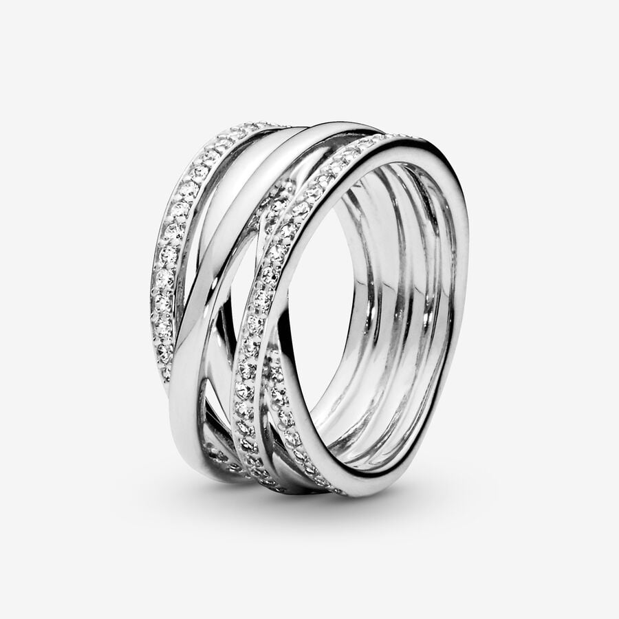 Pandora Sparkling & Polished Lines Ring Sterling silver