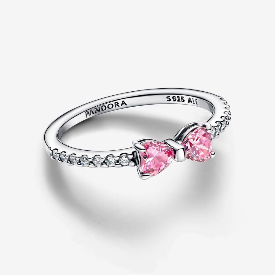 Pandora Sparkling Pink Bow Ring