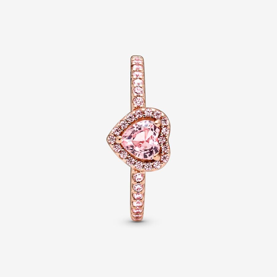 Pandora Sparkling Pink Elevated Heart Ring