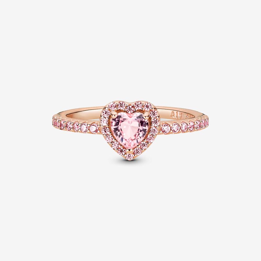 Pandora Sparkling Pink Elevated Heart Ring