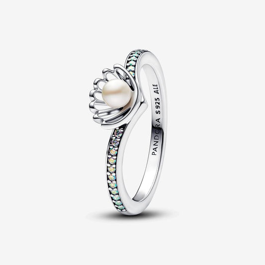 Pandora Disney Princess Ariel Shell Treated Freshwater Cultured Pearl Ring