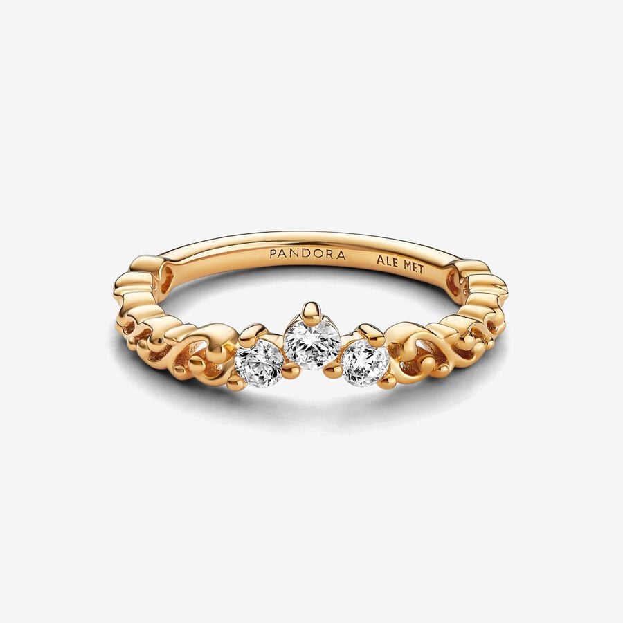 Pandora Gold Regal Swirl Tiara Ring