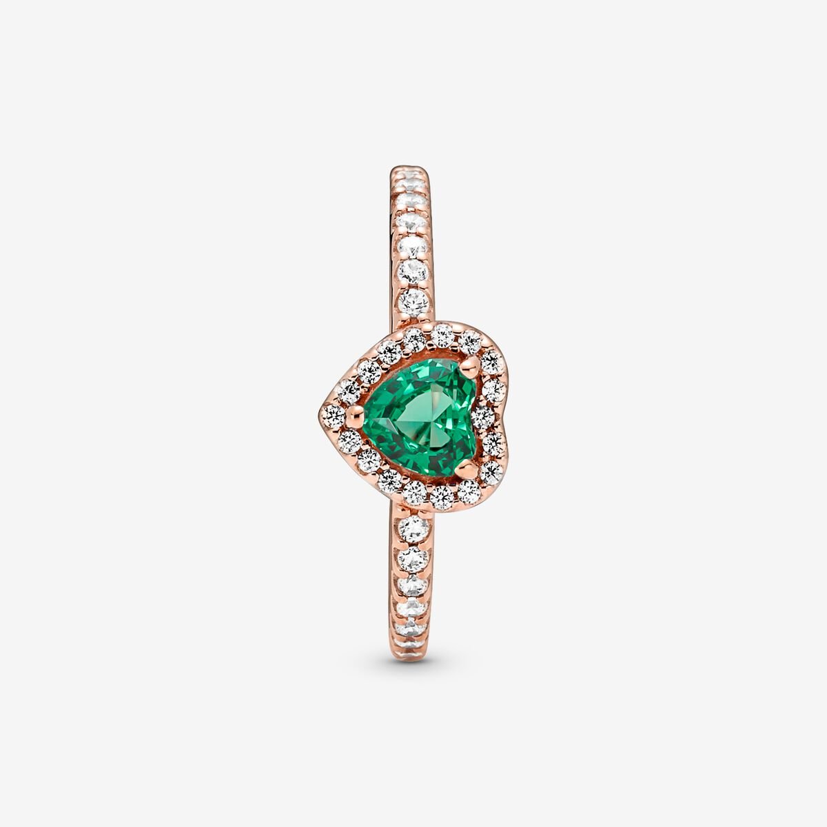 Sparkling Green Elevated Heart Ring