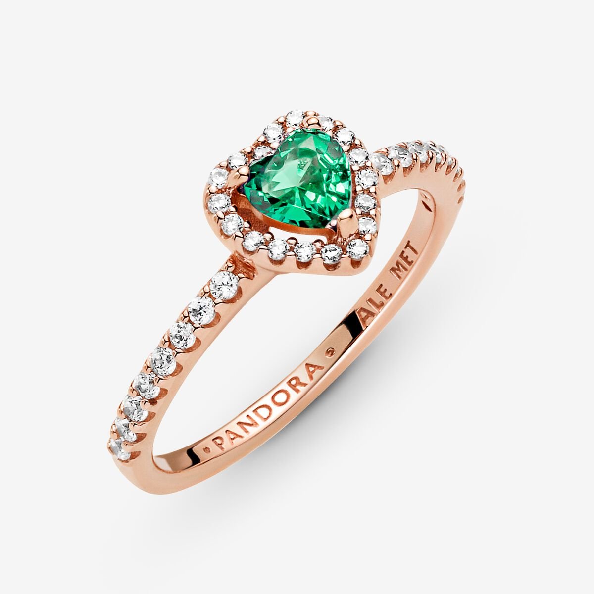 Sparkling Green Elevated Heart Ring